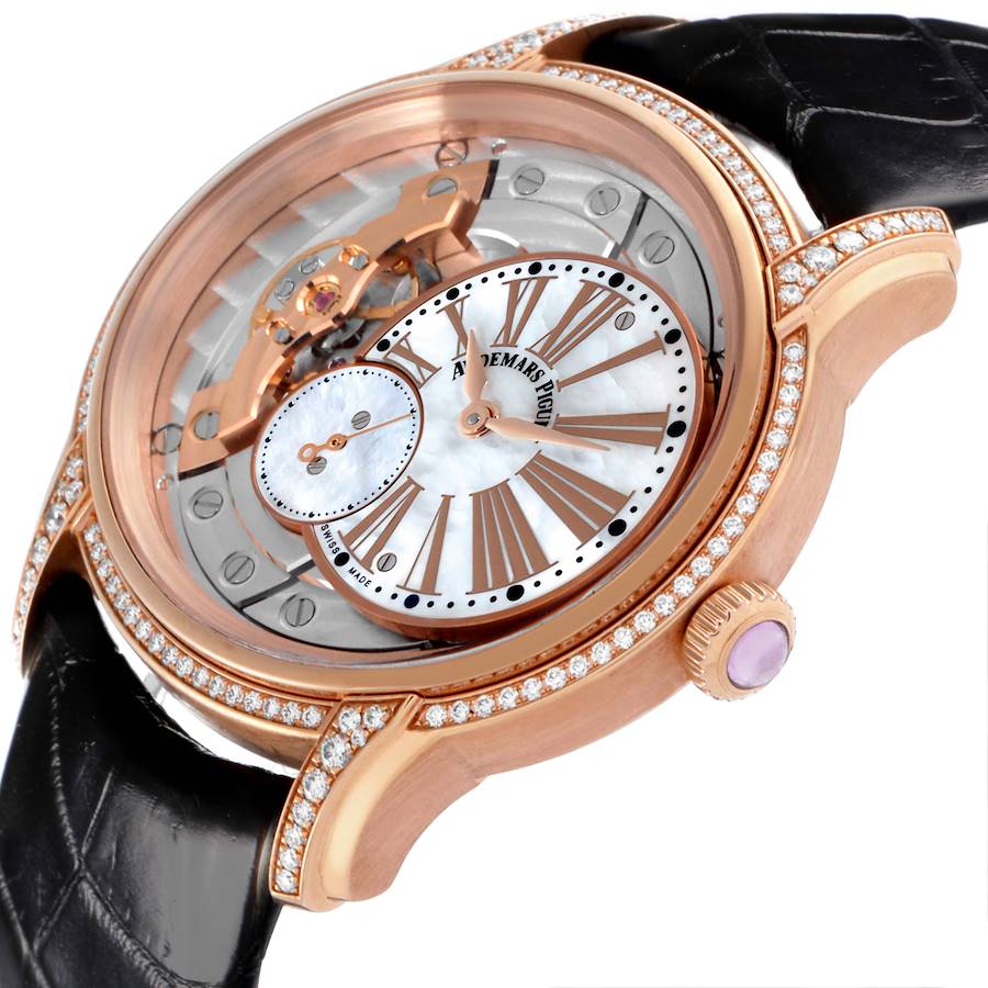 Audemars Piguet Millenary Rose Gold MOP Diamond Ladies Watch 77247OR