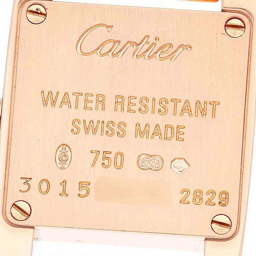Cartier Tankissime Silver Dial Rose Gold Diamond Ladies Watch WE70058H