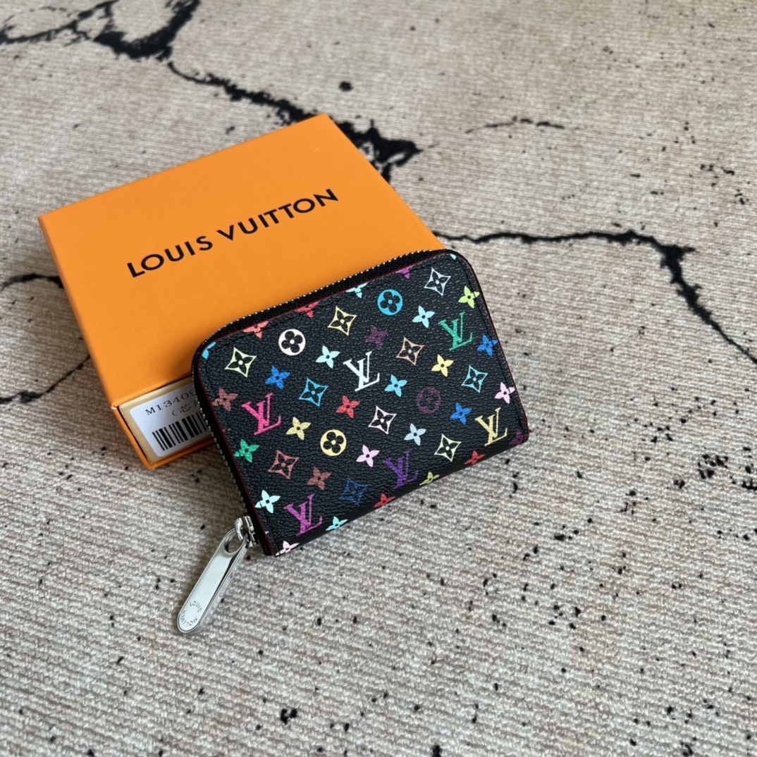 Louis Vuitton X Murakami Zippy Coin Purse Black 11Cm M13409
