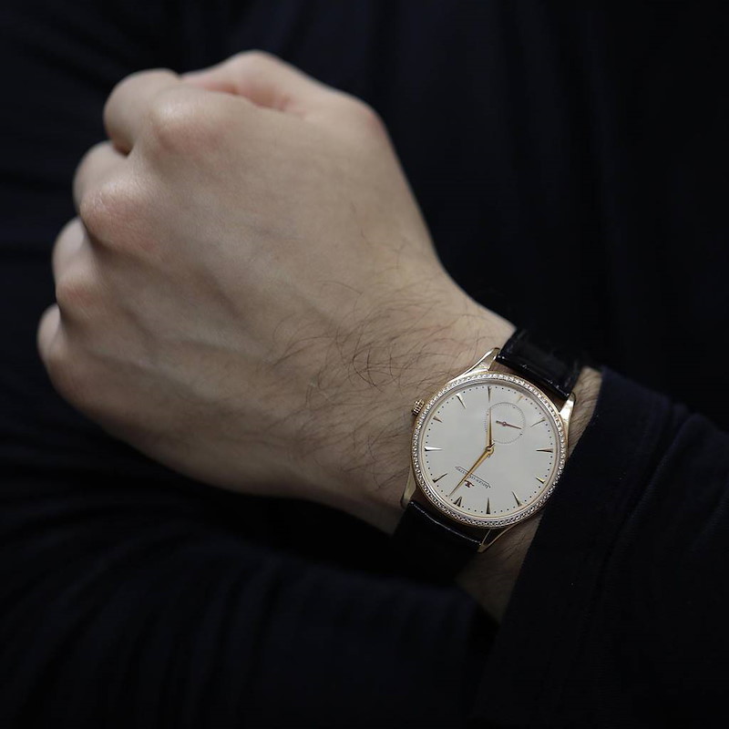 Jaeger LeCoultre Master Grande Ultra Thin 40mm Rose Gold Diamond Mens Watch Q1352502