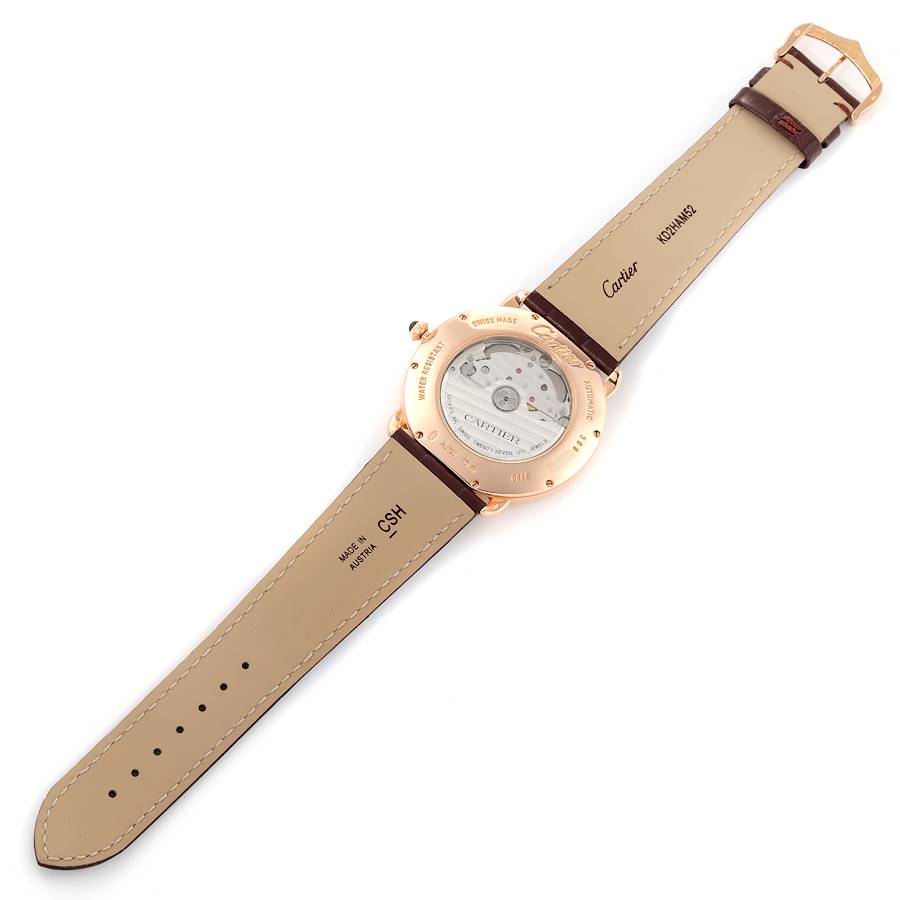 Cartier Ronde Louis Rose Gold Silver Dial Automatic Mens Watch W6801005