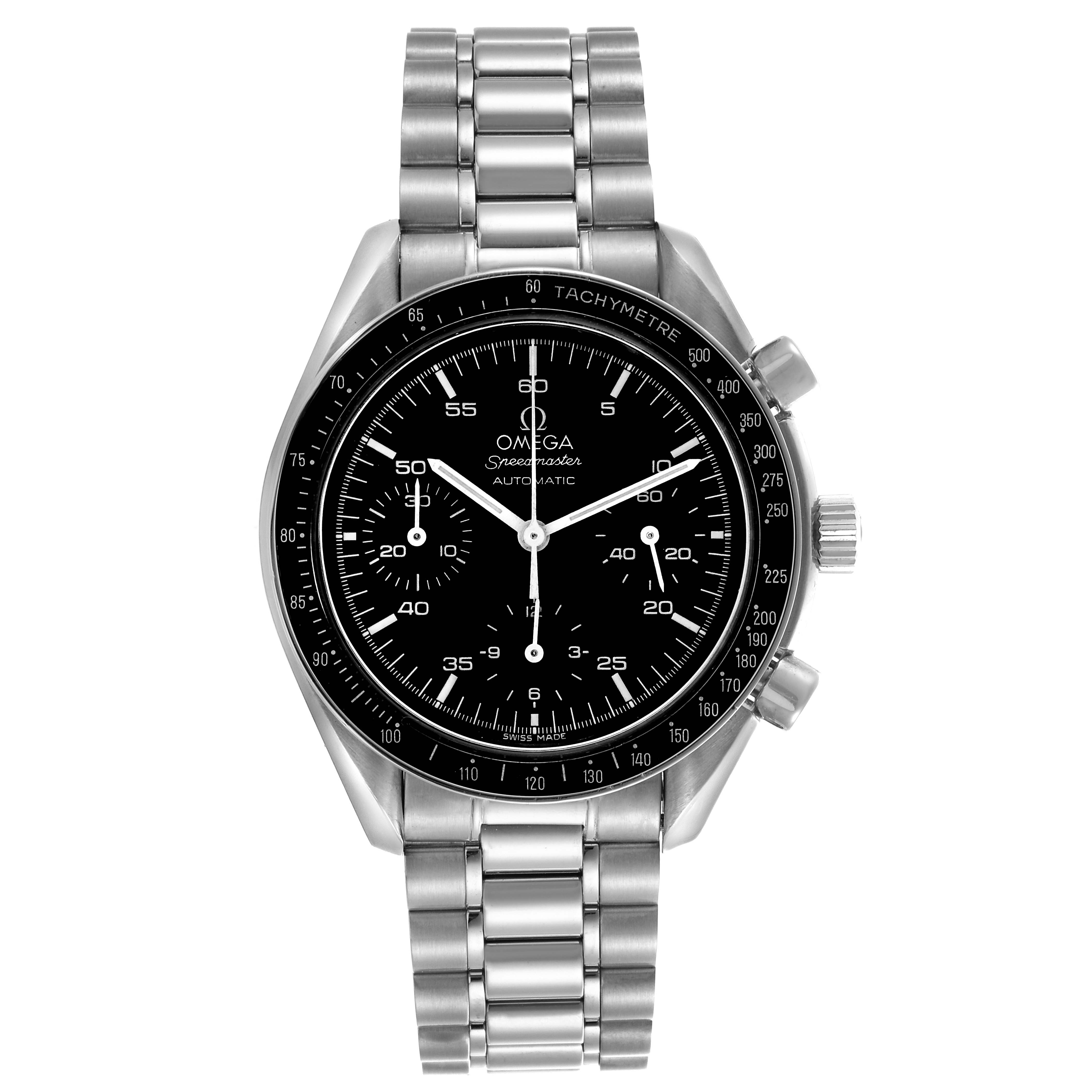Omega Speedmaster Reduced Chronograph Hesalite Steel Mens Watch 39.0 MM 3510.50.00