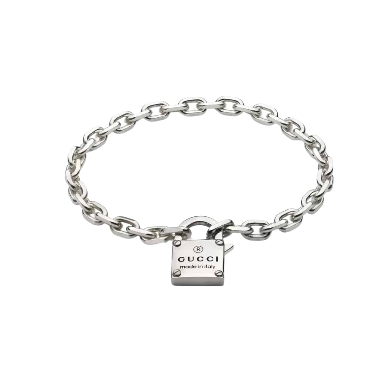 Gucci Trademark Silver Chain ​​bracelet With Padlock