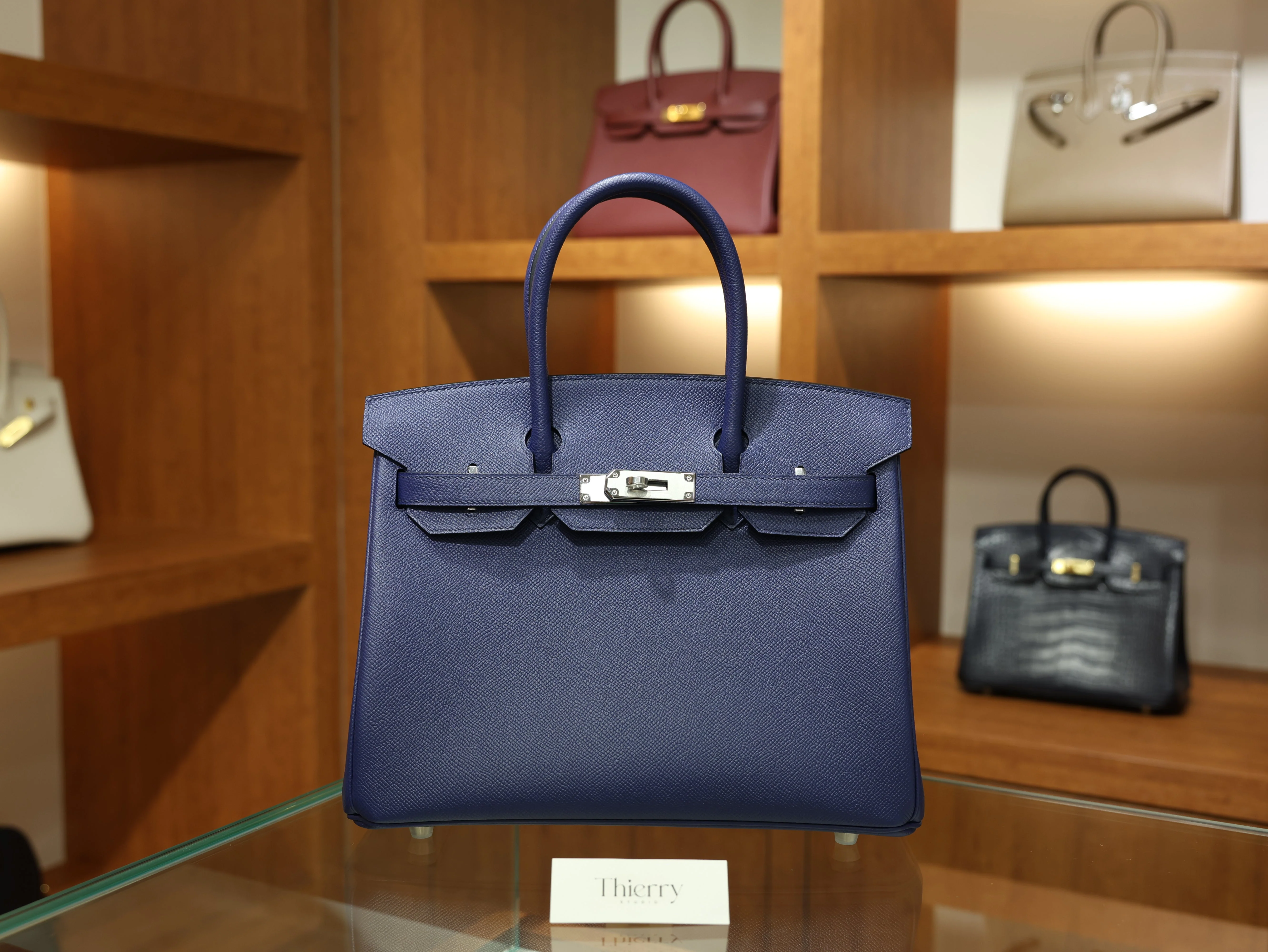 Birkin 30 epsom retourne blue saphir PHW