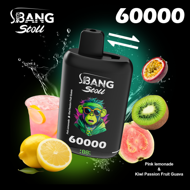 Bang Stoll 60K Puffs 2-in-1 Prefilled Vape Device - Dual Flavour, Rechargeable, 650mAh