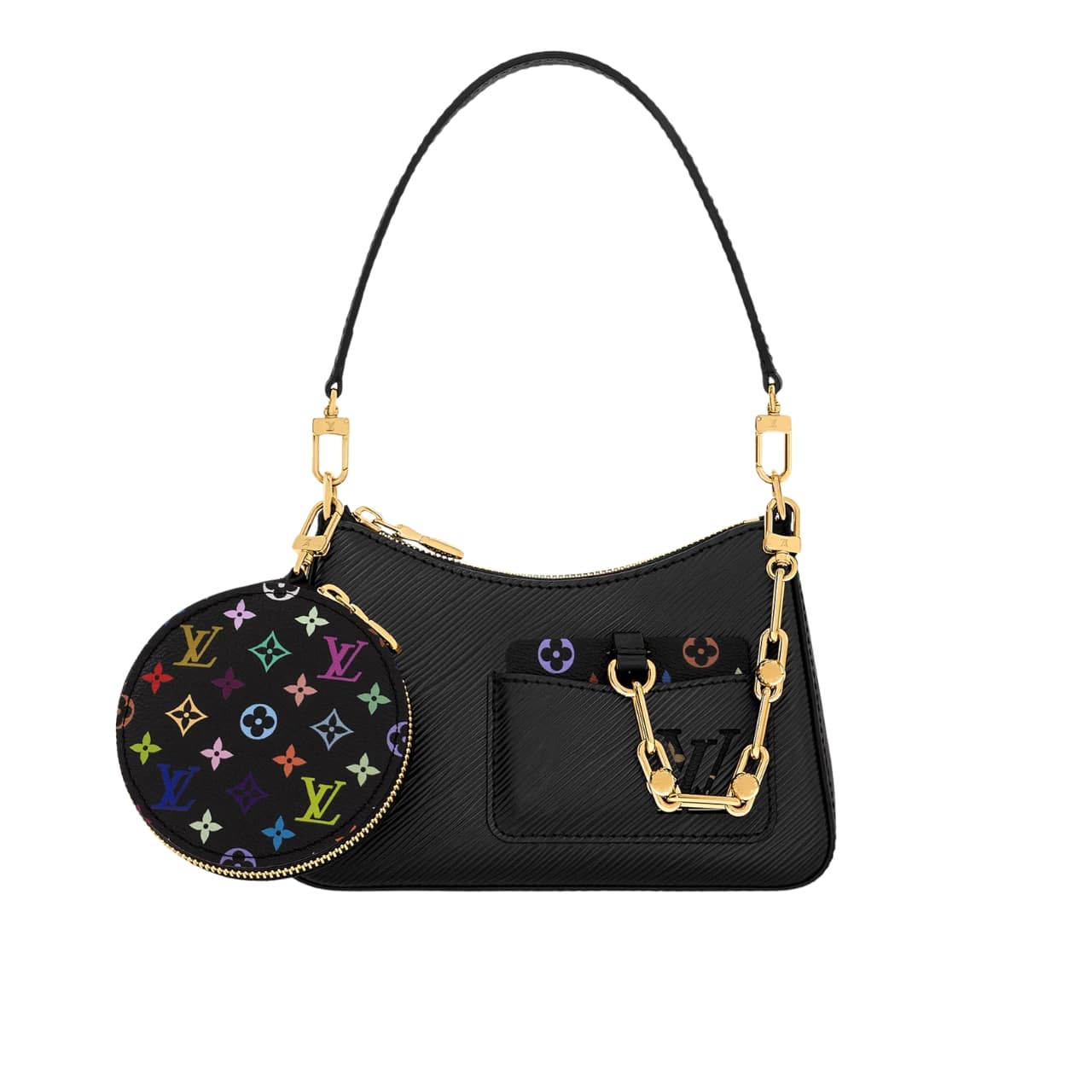 Louis Vuitton X Murakami Marellini Bag Black 19Cm M13099