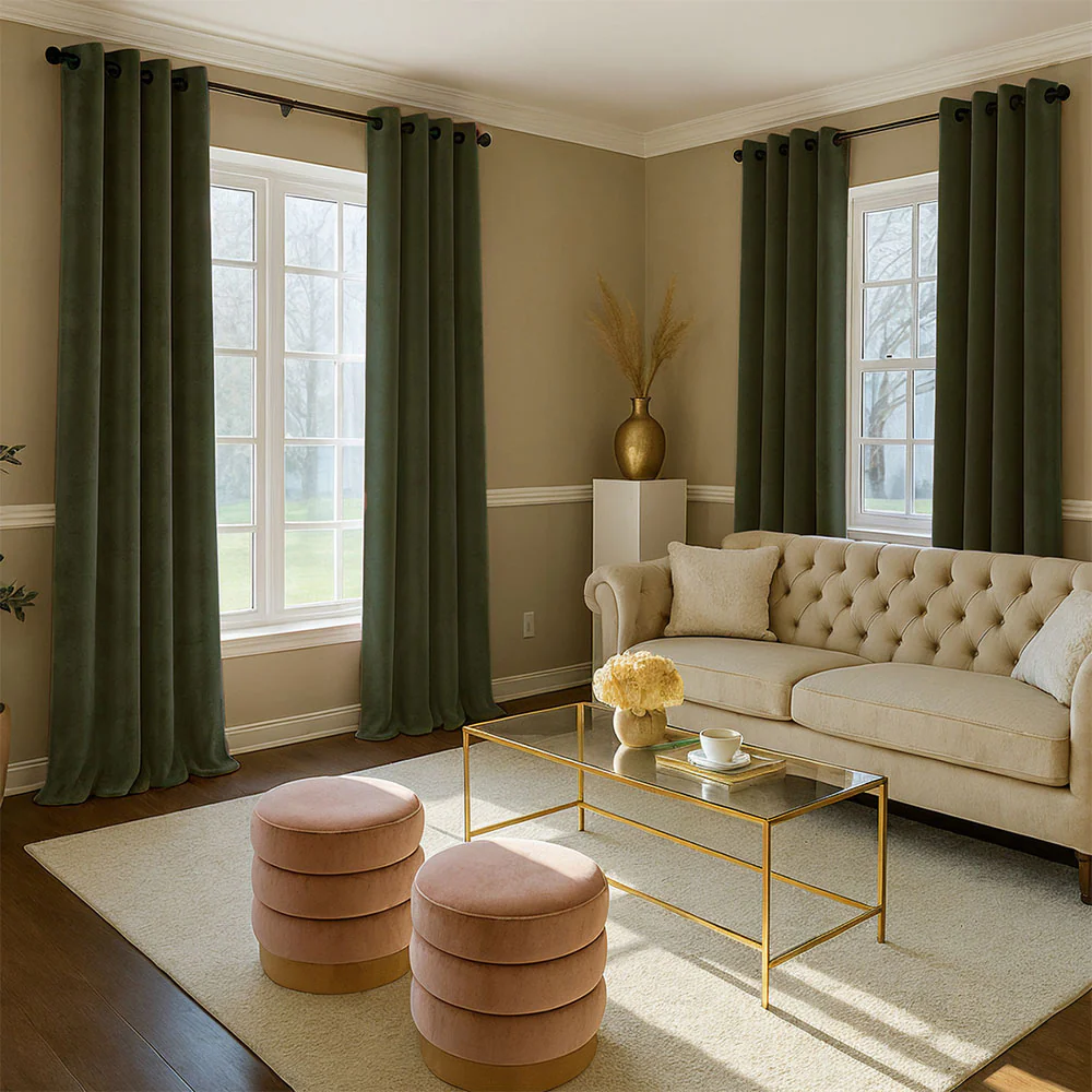 Custom Velvet Luxury Blackout Curtains  (2 Panels) - Grommet