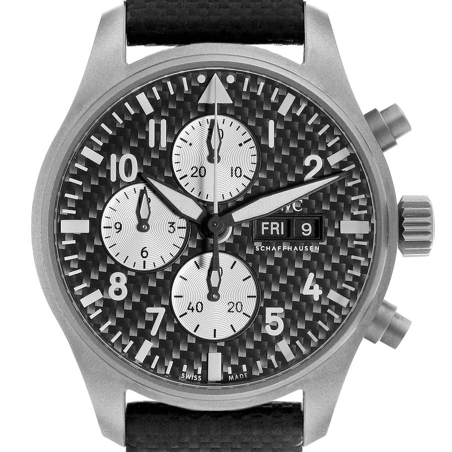 IWC Pilot AMG Chronograph Carbon Dial Titanium Men's Watch IW377903