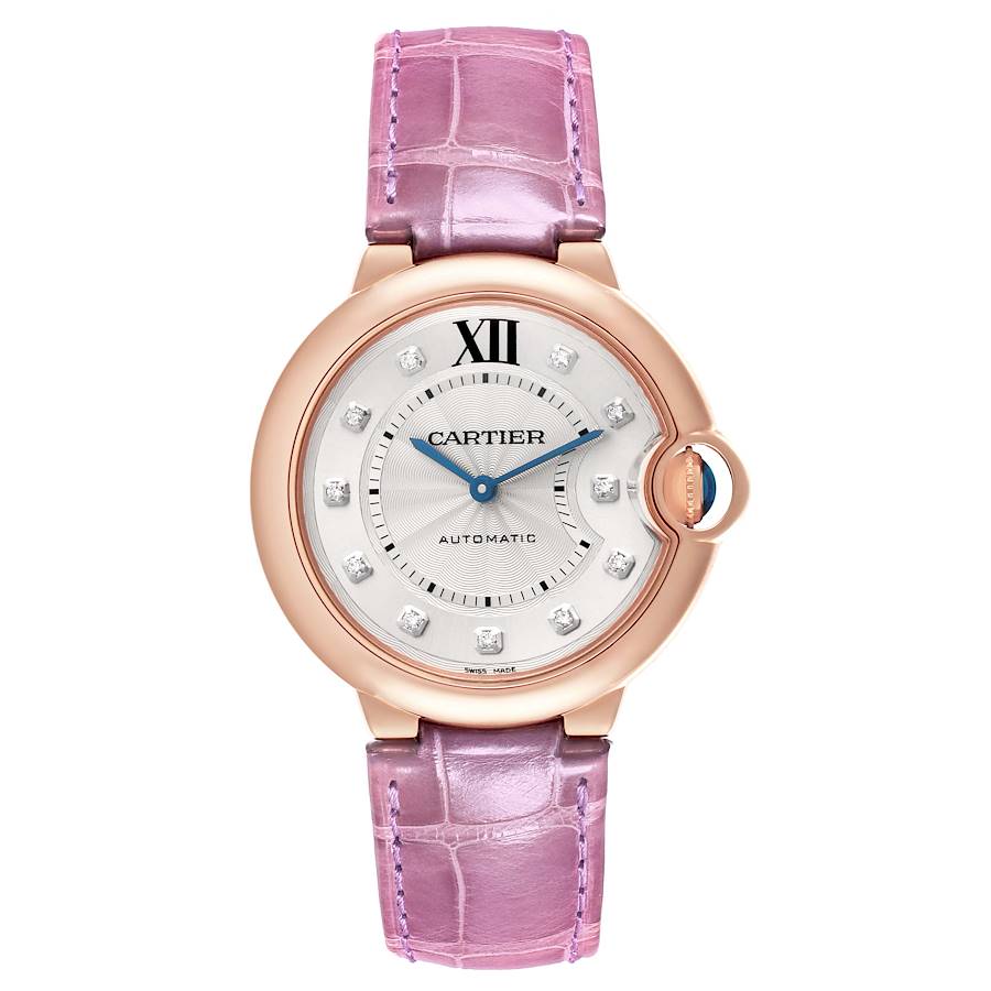 Cartier Ballon Bleu 36 Rose Gold Diamond Ladies Watch WJBB0010