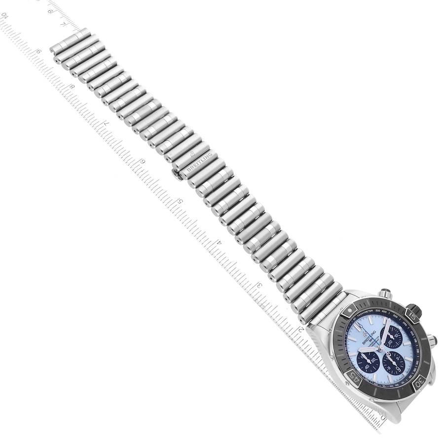 Breitling Chronomat B01 Ice Blue Dial Steel Mens Watch PB0136
