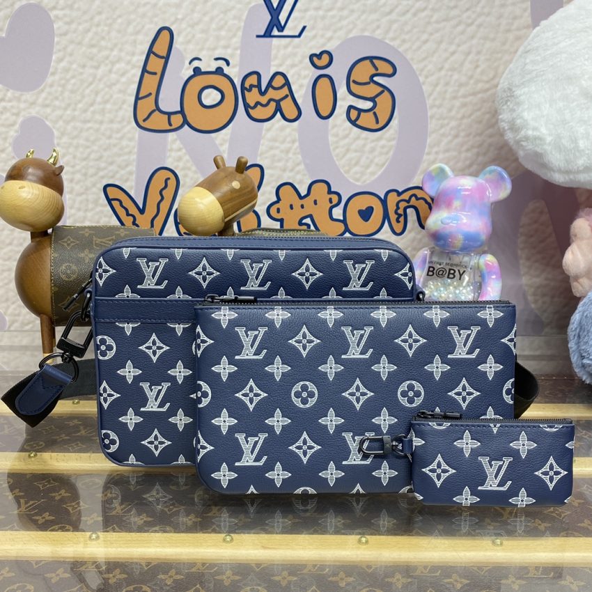 Replica Louis Vuitton Trio Messenger Blue&White