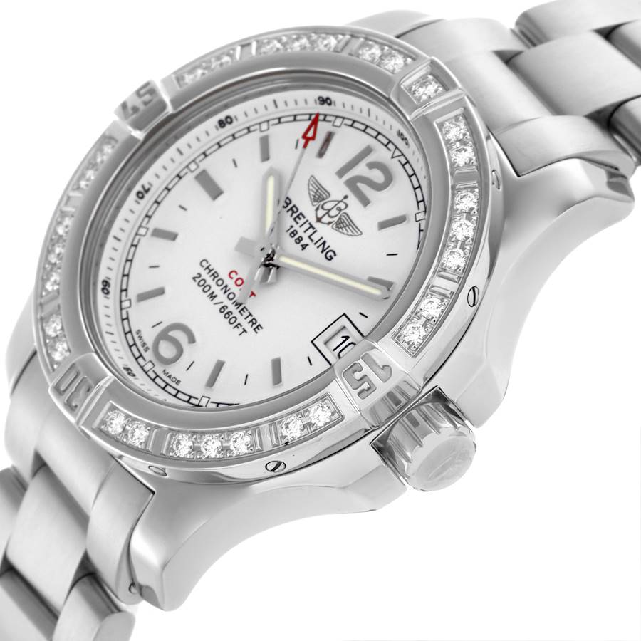 Breitling Colt Lady Silver Dial Diamond Bezel Steel Ladies Watch A77388