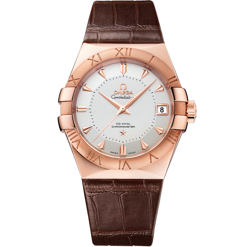 Constellations on 38 mm, Sedna gold leather strap 123.53.38.21.02.001