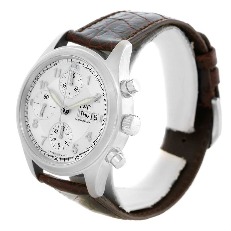 IWC Flieger Spitfire Pilot UTC Chronograph Silver Dial Watch IW325110