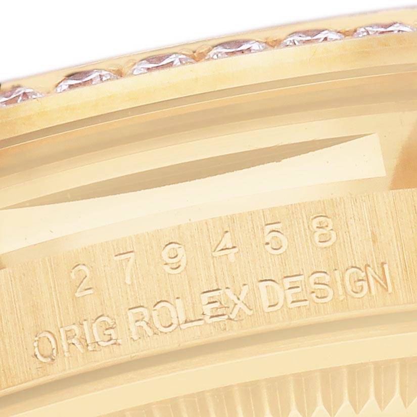Rolex President Yellow Gold Pave Diamond Ladies Watch 279458