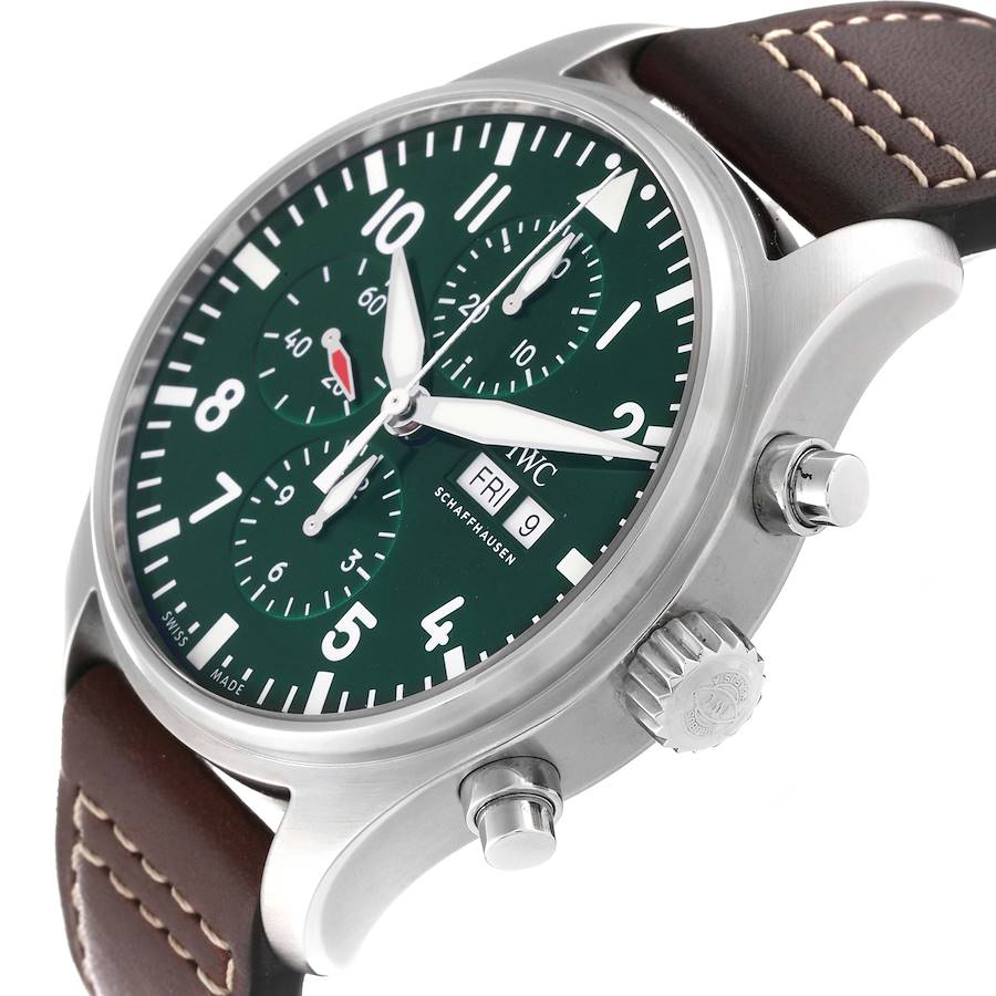 IWC Pilot Racing Green Dial Chronograph LE Mens Steel Watch IW377726