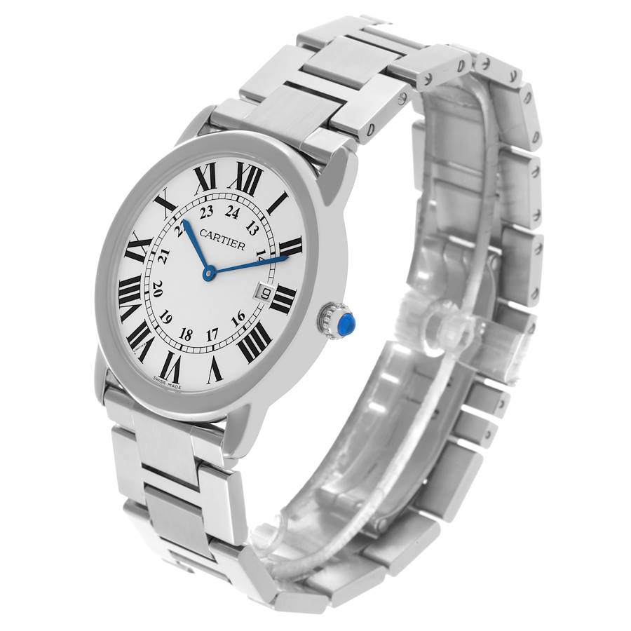 Cartier Ronde Solo Large 36mm Silver Dial Steel Mens Watch W6701005