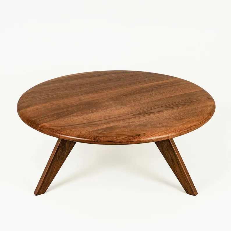 Round Walnut Coffee Table