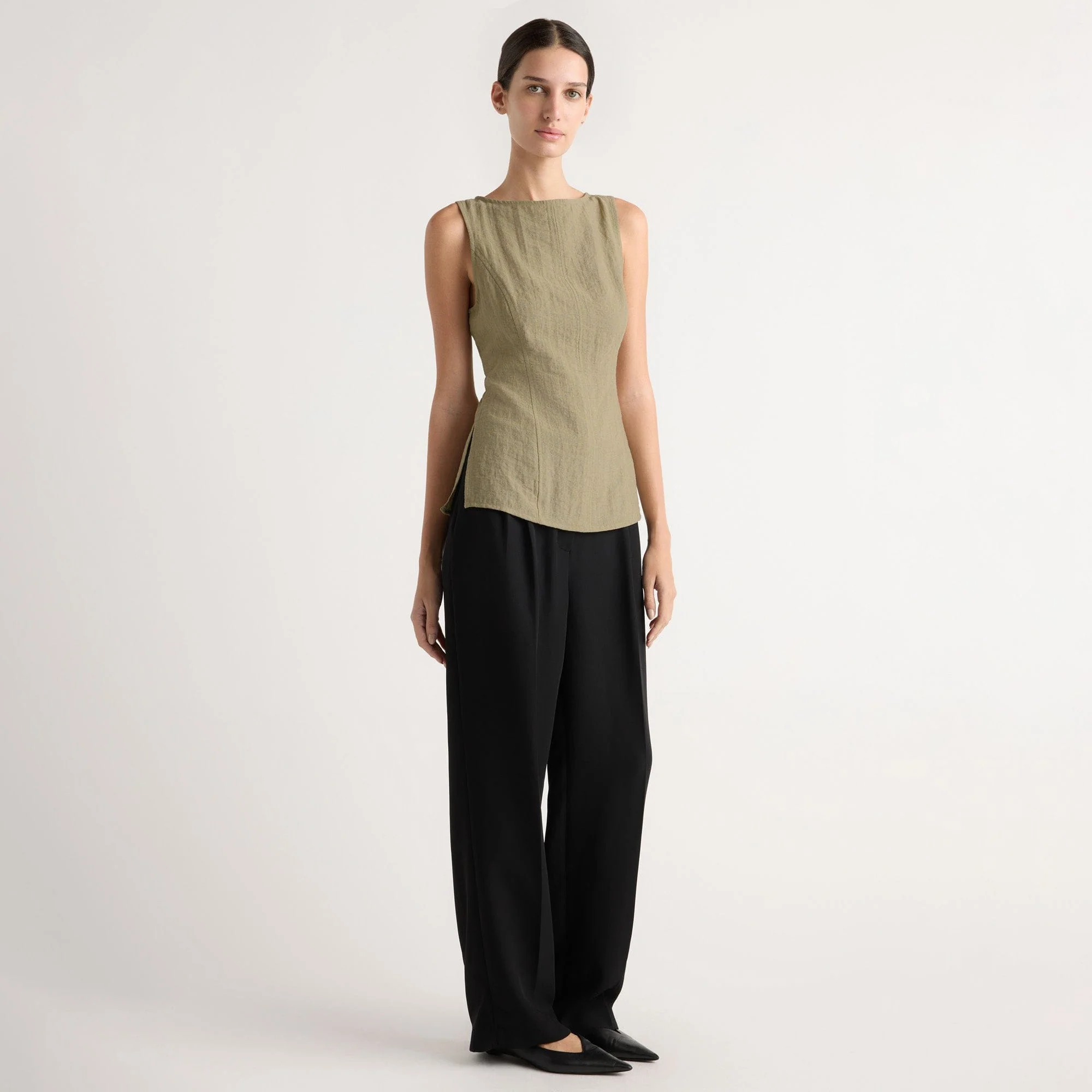 Orion Double-Pleated Tailored Pant