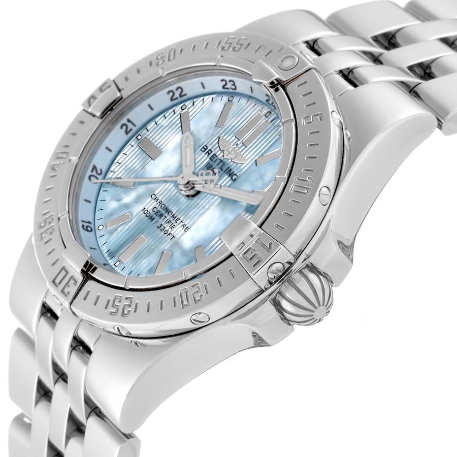 Breitling Starliner Blue Mother of Pearl Dial Steel Ladies Watch A71340