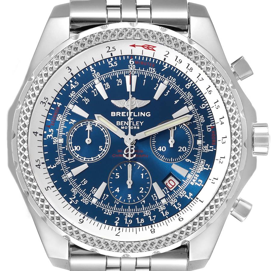Breitling Bentley Motors Blue Dial Chronograph Steel Mens Watch A25362