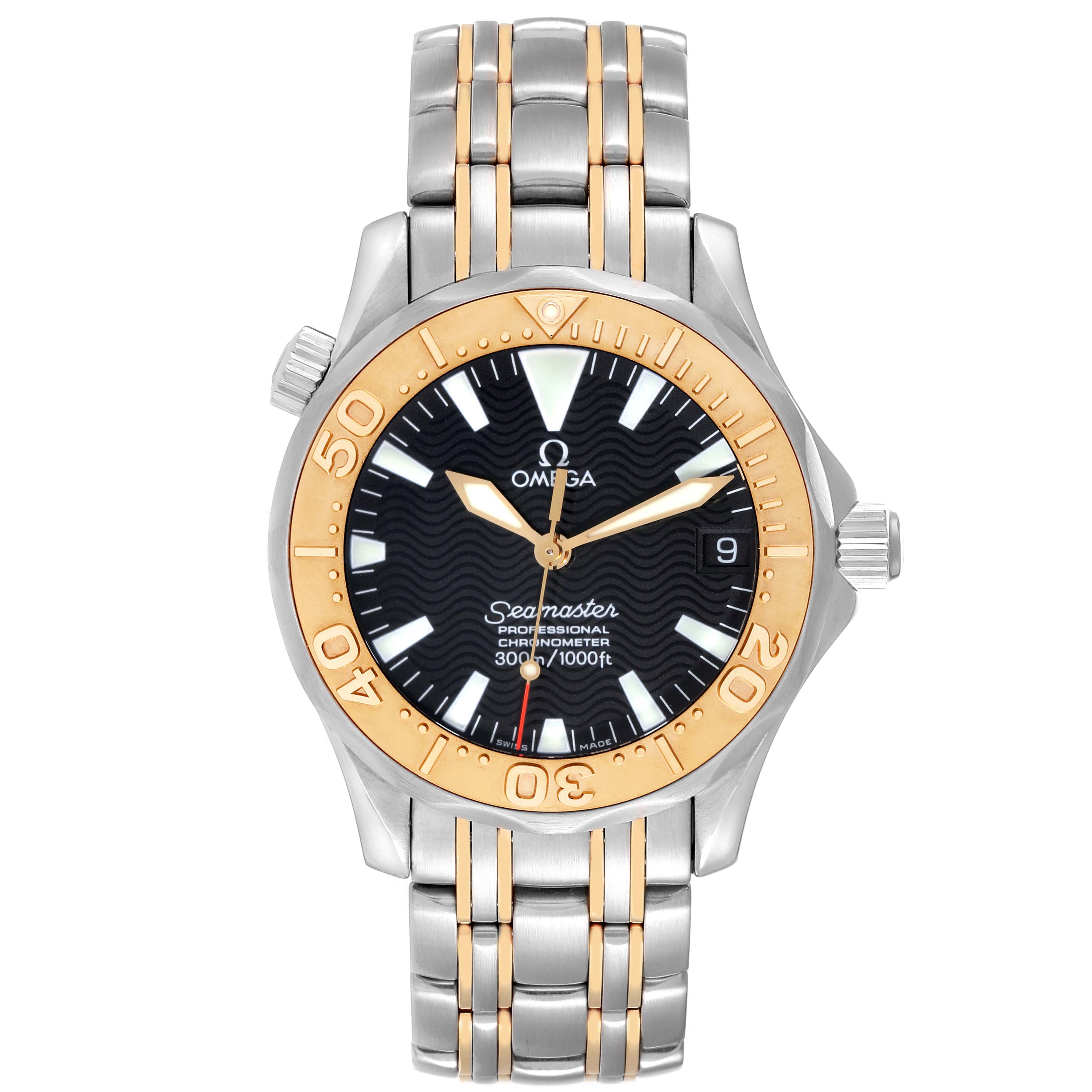 Omega Seamaster Yellow Gold Steel Mens Watch 36.25 MM 2453.50.00