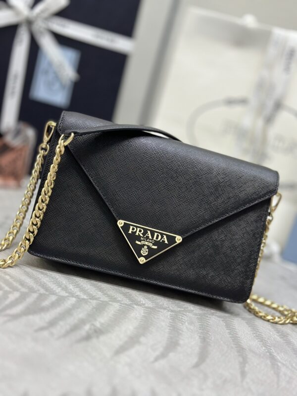 Replica Prada Saffiano Black Small Envelope