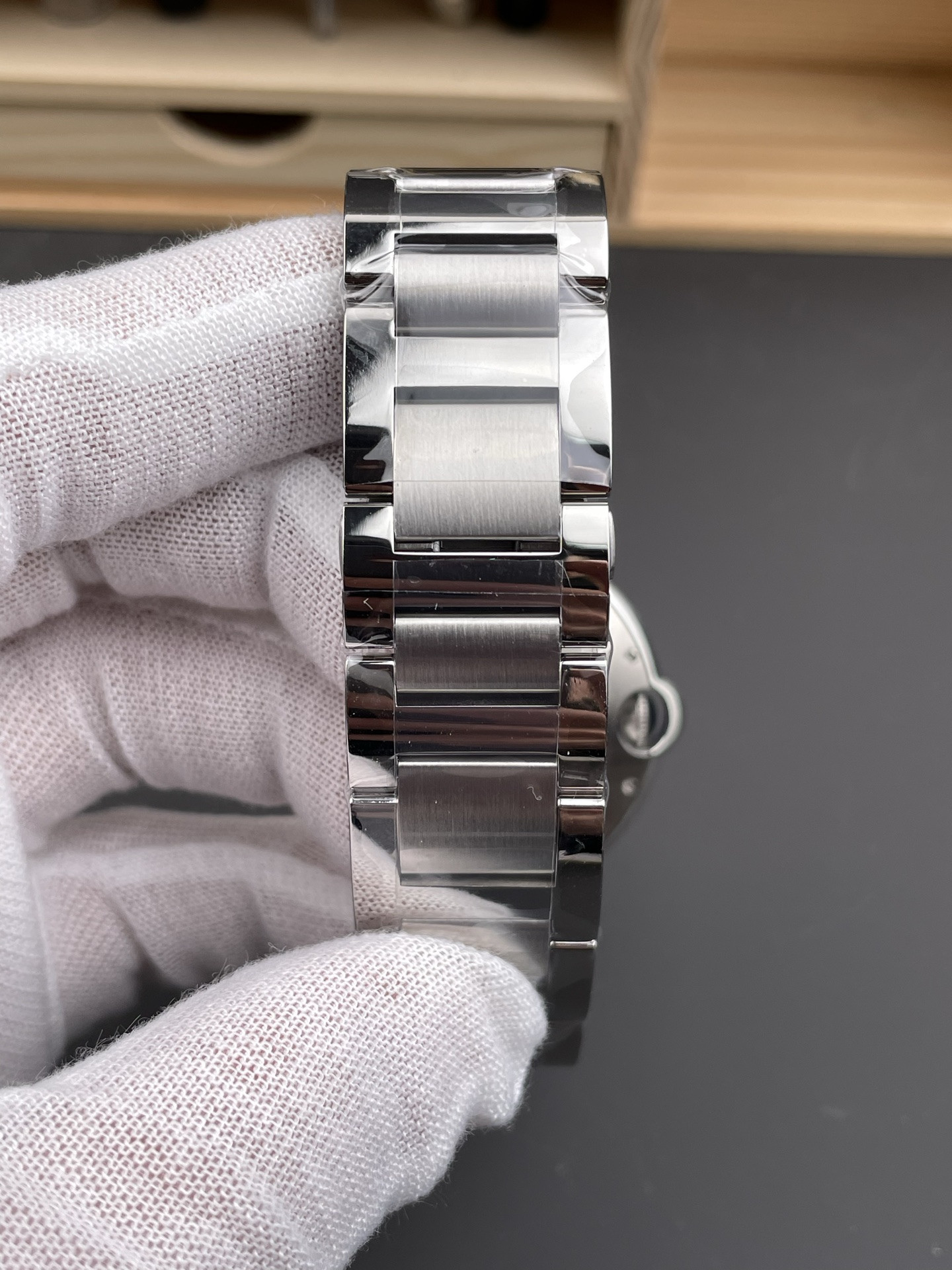 Ballon Bleu Double Row Diamond Bezel Steel Bracelet