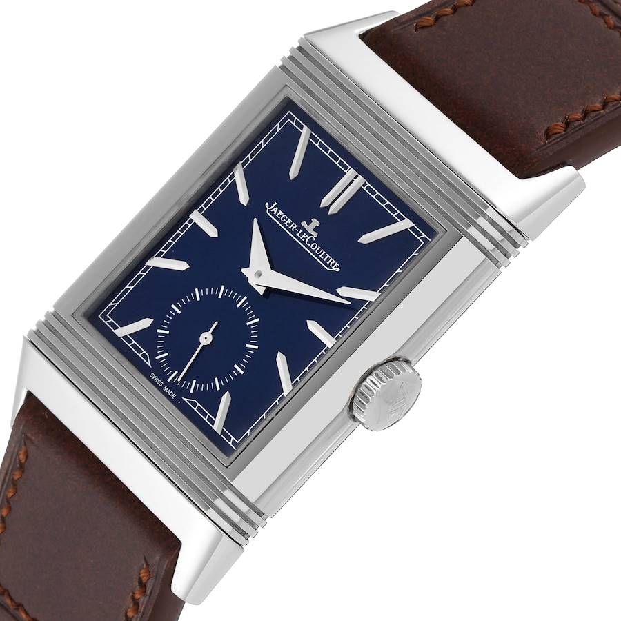 Jaeger LeCoultre Reverso Tribute Blue Dial Steel Mens Watch 214.8.62 Q3978480