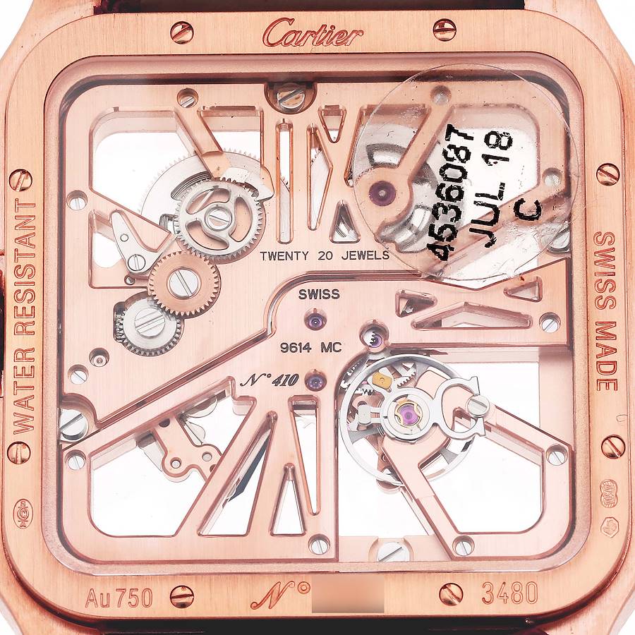 Cartier Santos Dumont Skeleton Dial Rose Gold Watch W2020057