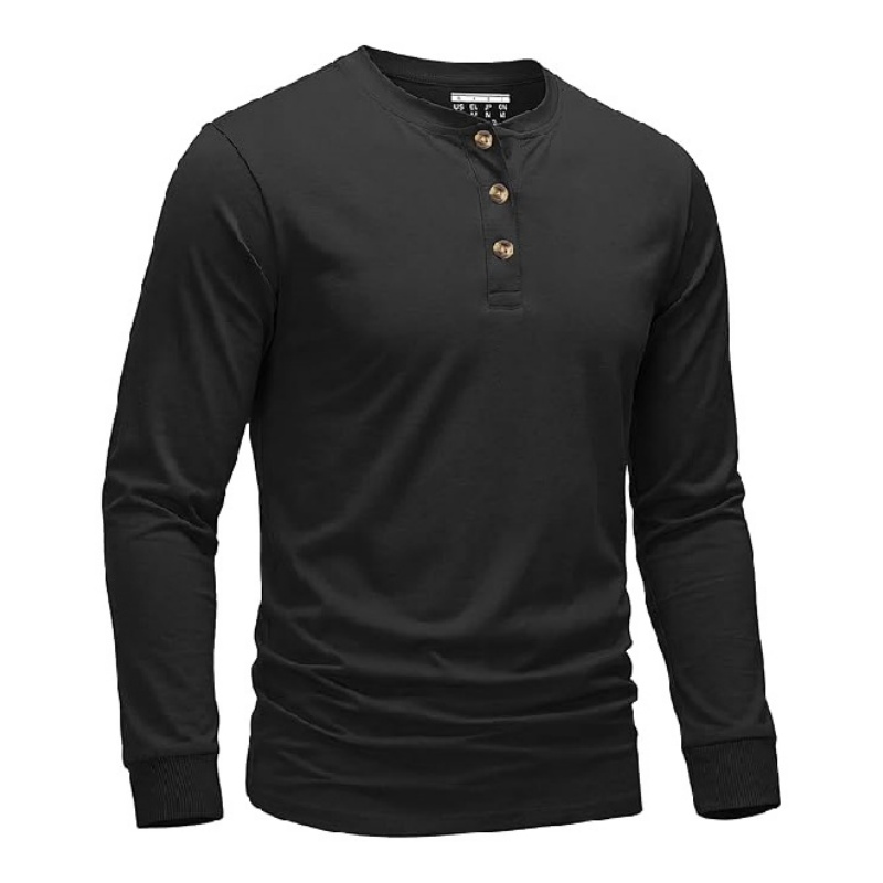 Men's Long Sleeve Henley Shirts