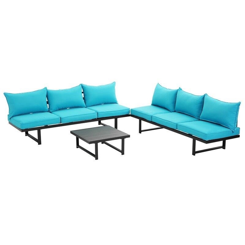 Jacques-Kad Metal 5 - Person Seating Group with Cushions