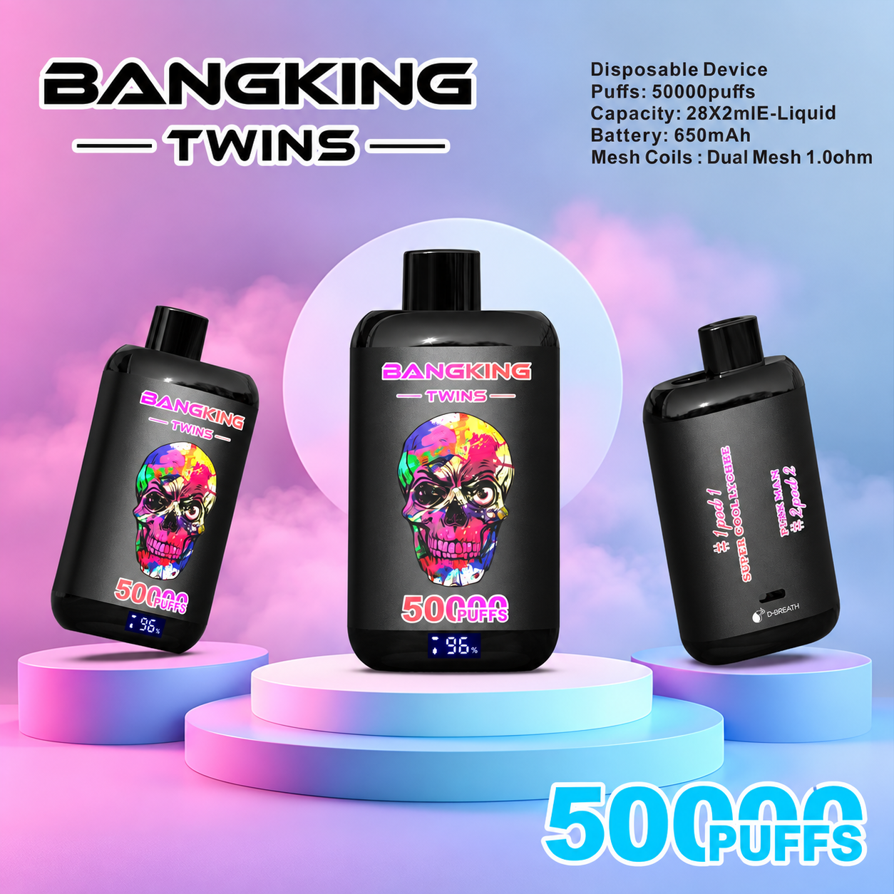 E-papieros Jednorazowy BANG KING TWINS 50K Dostawa 48h|Darmowa wysyłka