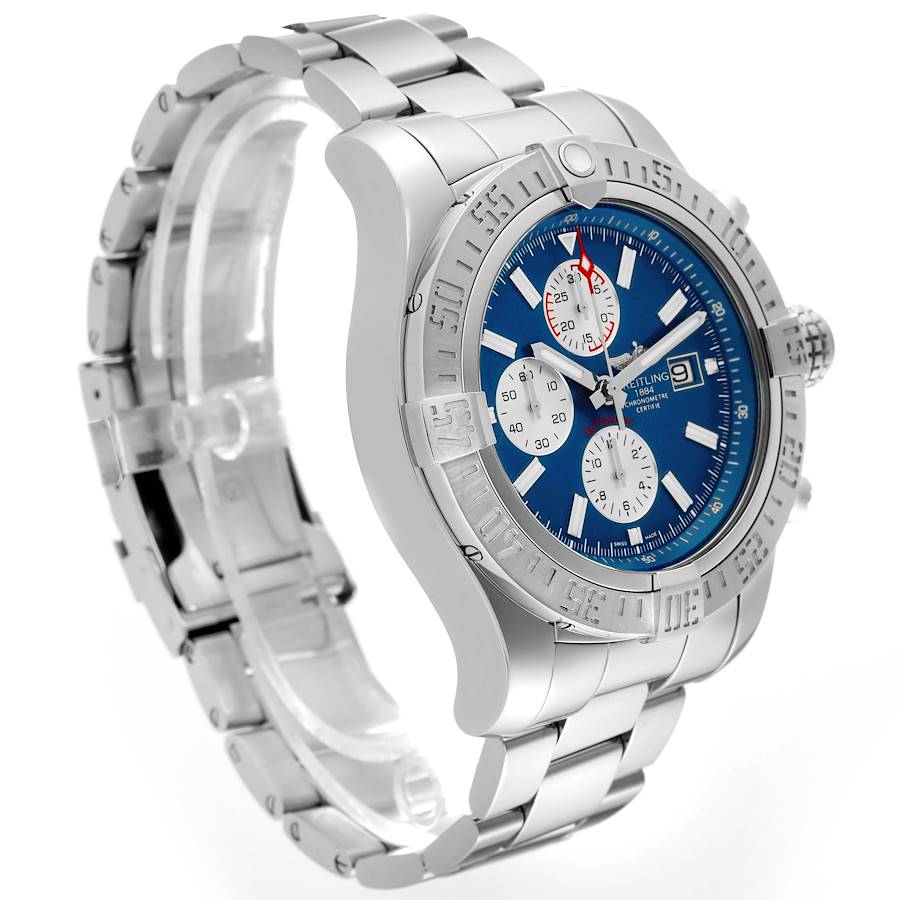 Breitling Aeromarine Super Avenger Blue Dial Steel Mens Watch A13371