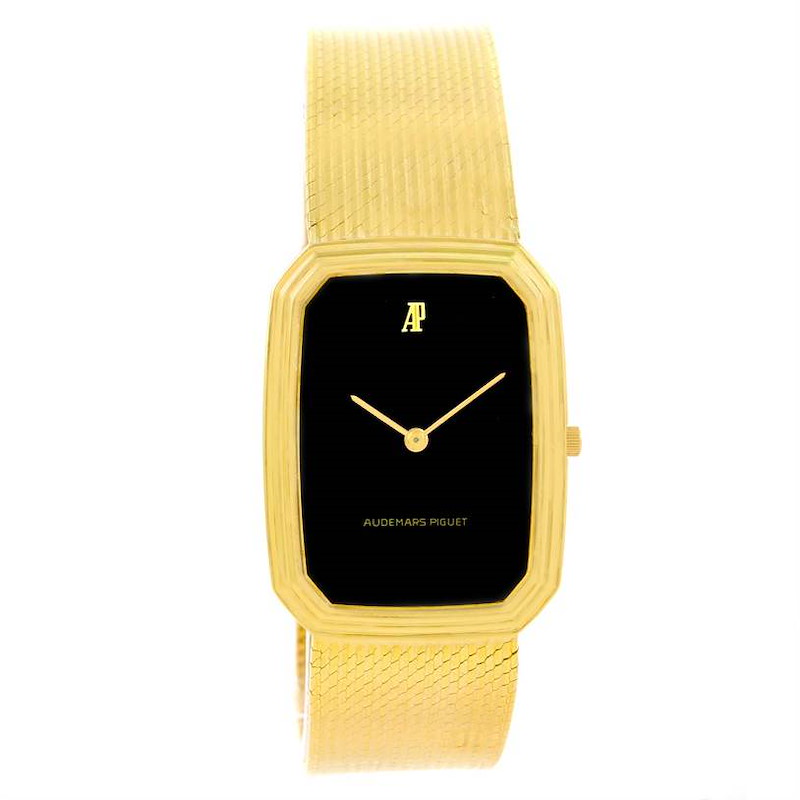 Audemars Piguet 18K Yellow Gold Black Dial Manual Winding Watch 4013