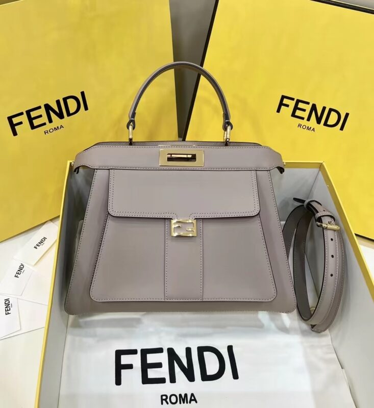 Replica Fendi Peekaboo With Patch Pocket Beige