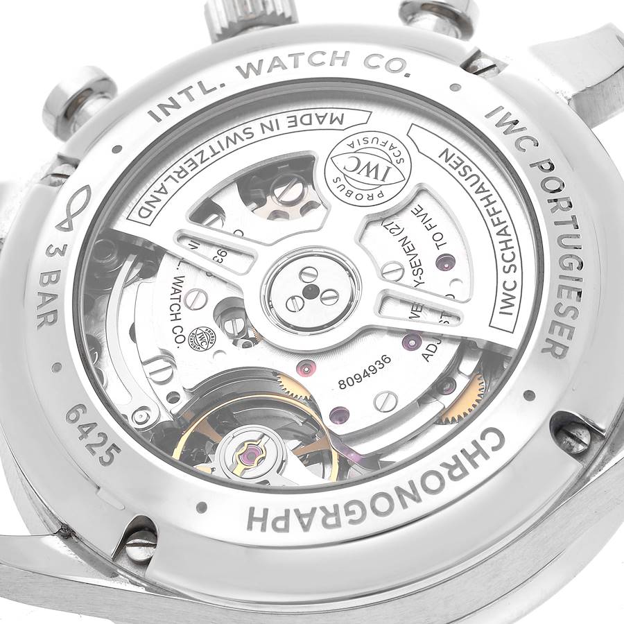 IWC Portuguese Chronograph White Dial Steel Mens Watch IW371620