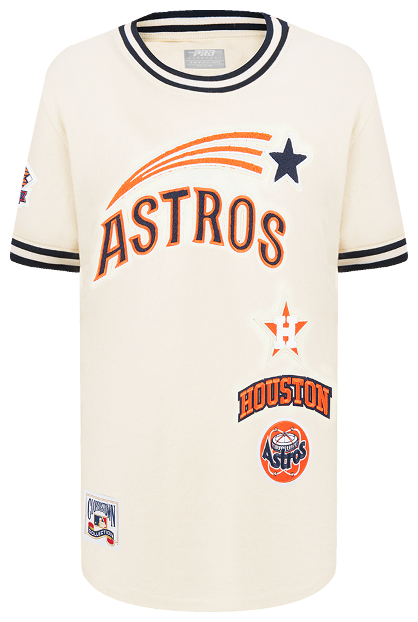 Pro Standard Houston Astros Retro Classic Ss Striped Rib Tee