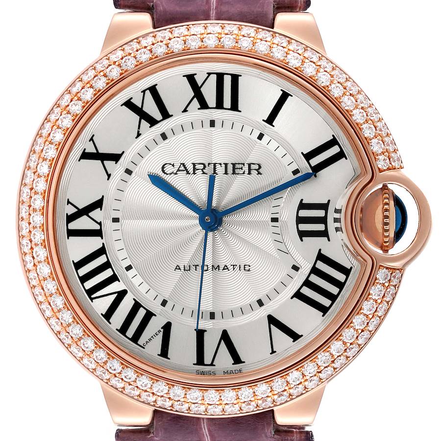 Cartier Ballon Bleu Automatic Rose Gold Diamond Ladies Watch WE900551