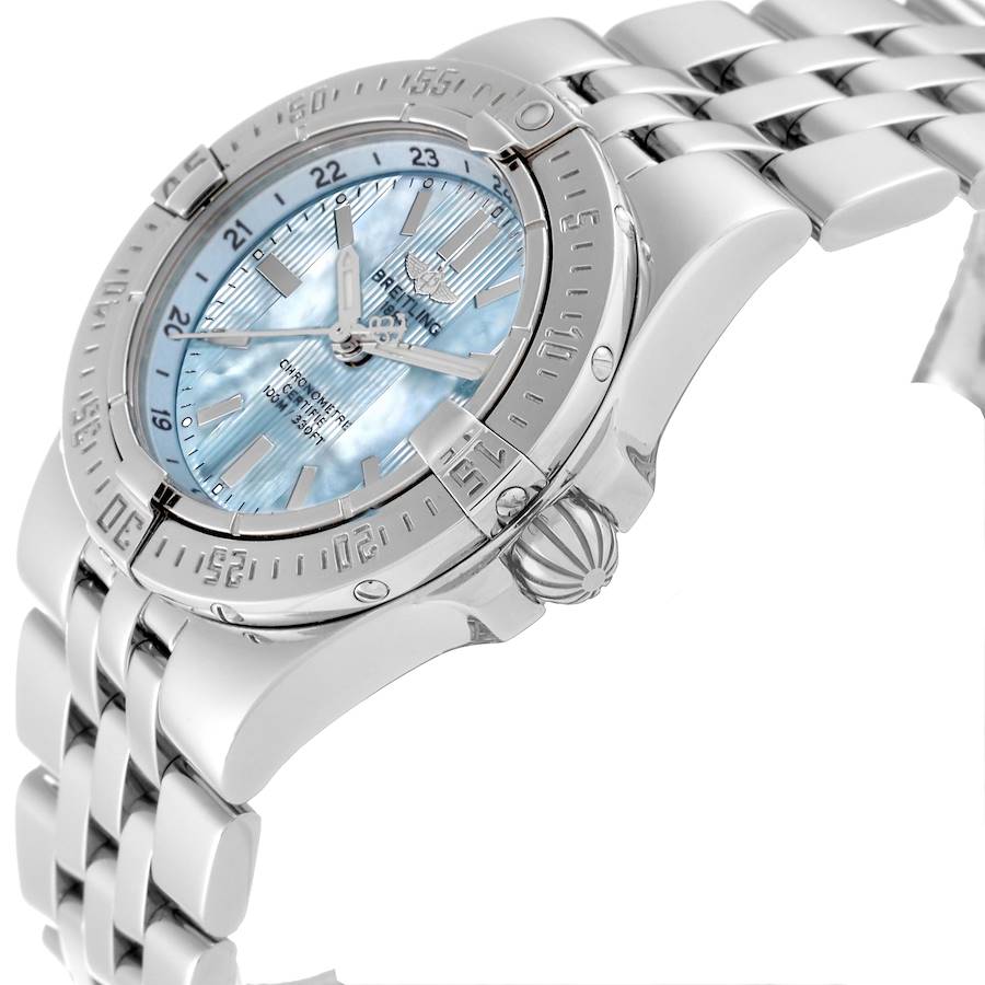 Breitling Starliner Blue Mother of Pearl Dial Steel Ladies Watch A71340