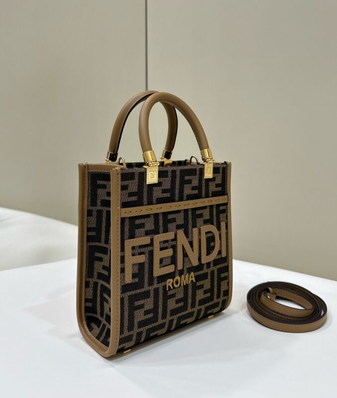 Replica Fendi Mini Tote Brown Monogram