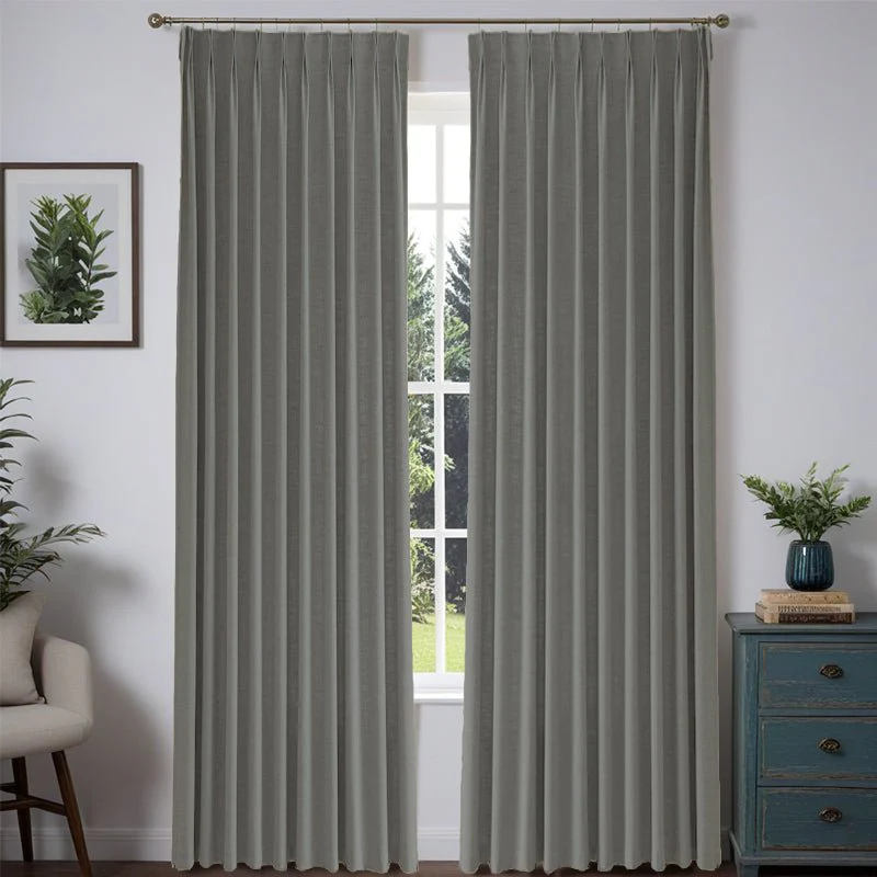 Custom Heavyweight Linen Drape Pleated