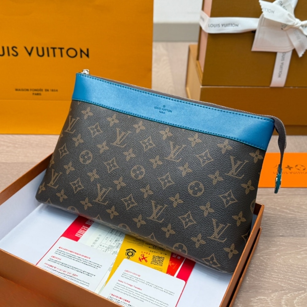 Louis Vuitton Pochette Voyage Souple Bag Blue 29Cm