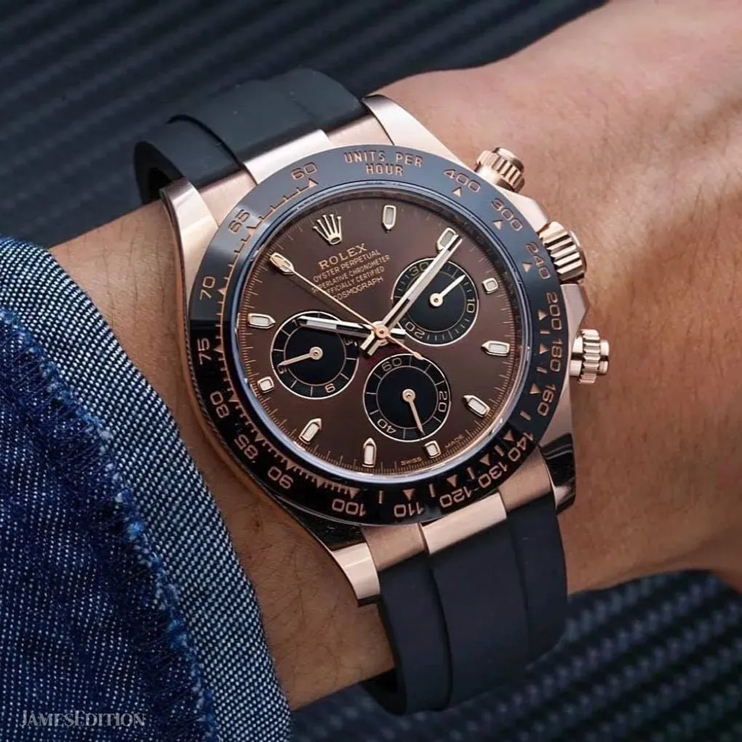 Rollie-The Crown Cosmograph Daytona Everose Gold Chocolate Oysterflex M116515LN-0041