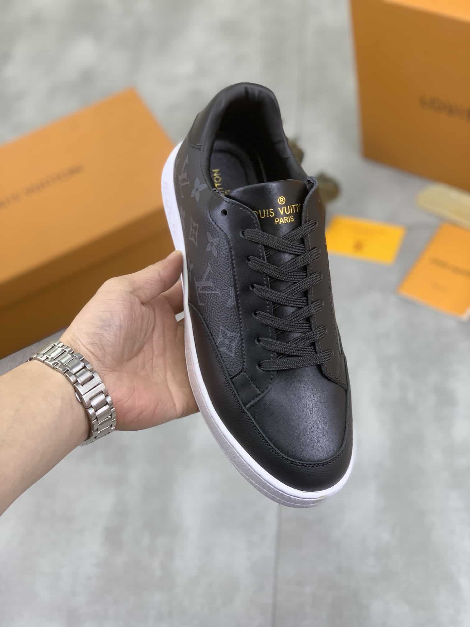 Louis Vuitton Sneaker Monogram Pattern In Black