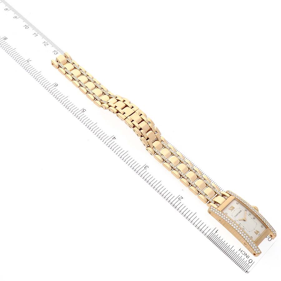 Cartier Tank Americaine Yellow Gold Diamond Ladies Watch WB7025JL