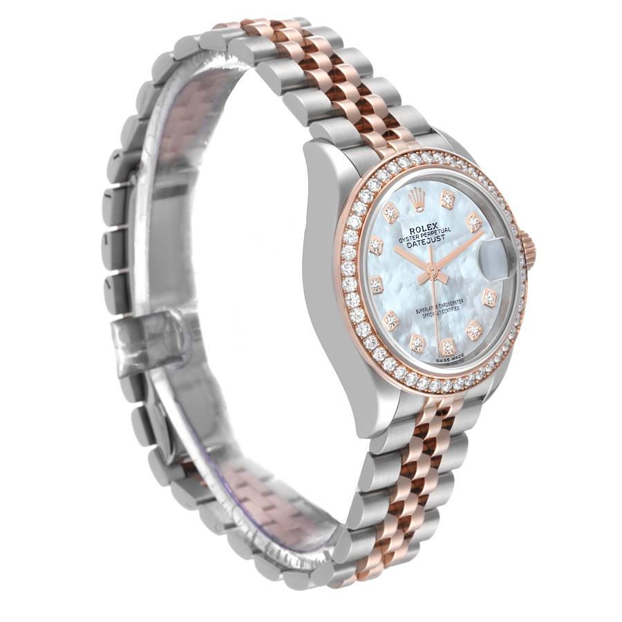 ?Limited Stock-Rolex Lady Datejust 28mm Everose Diamond Bezel Two-Tone 279381