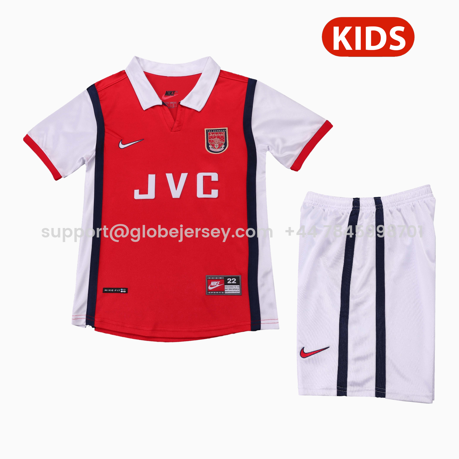 Retro Arsenal 1998-99 Home Kids Kit