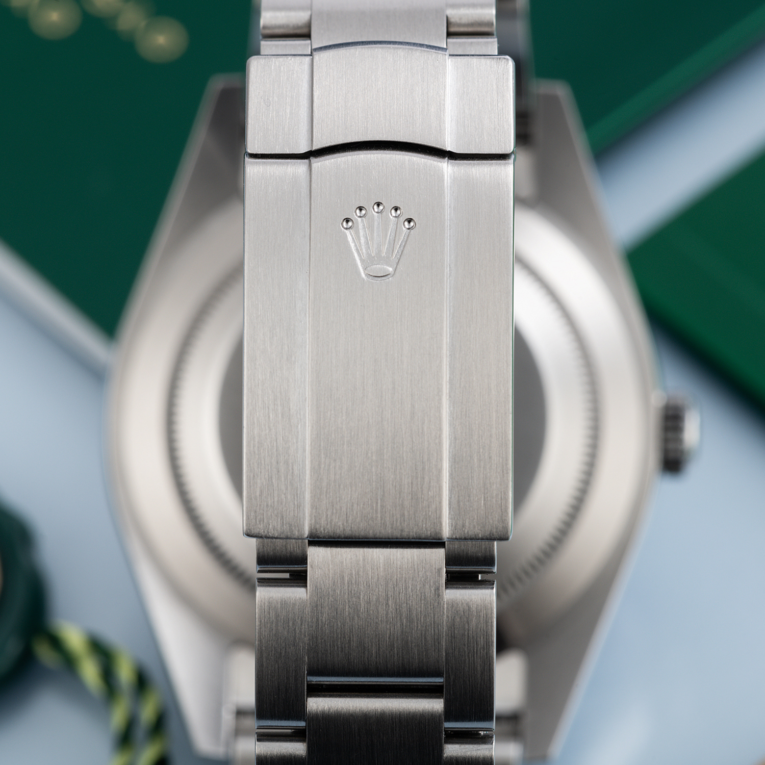 Rolex Oyster Perpetual 39mm Dark Rhodium Dial Watch 114300-0001