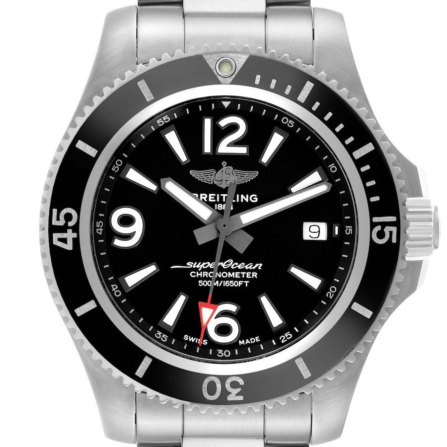 Breitling Superocean 42 Black Dial Steel Mens Watch A17366